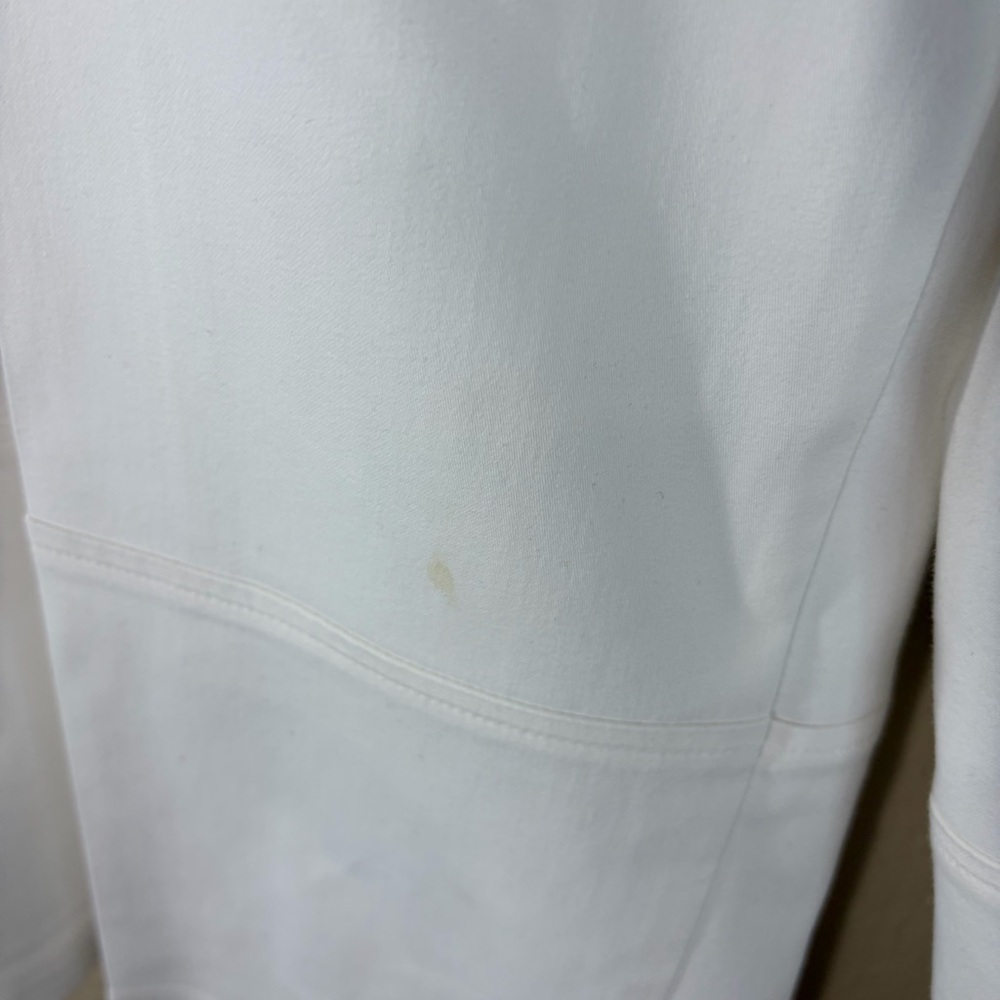 Lisa Bayne White Cropped Wide Leg Side Zip Pants Sz L Quiet Luxury Coastal - Picture 6 of 14